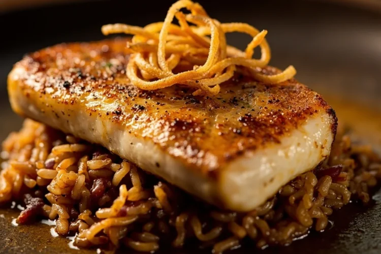 Spiced Nile Perch with Caramelized Onion Rice