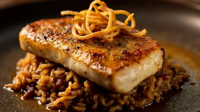 Spiced Nile Perch with Caramelized Onion Rice