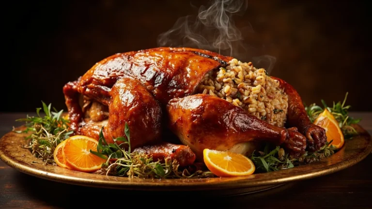 Egyptian Roast Duck with Spiced Rice Stuffing