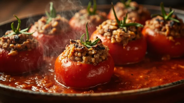 Algerian Stuffed Tomatoes with Spiced Meat and Rice