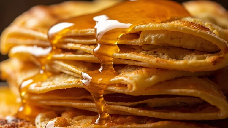 Algerian Almond Stuffed Pancakes with Orange Blossom Syrup