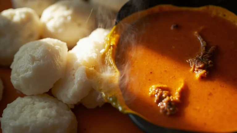 Fufu with Palm Nut Soup