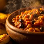 Red Red black eyed pea stew with plantains