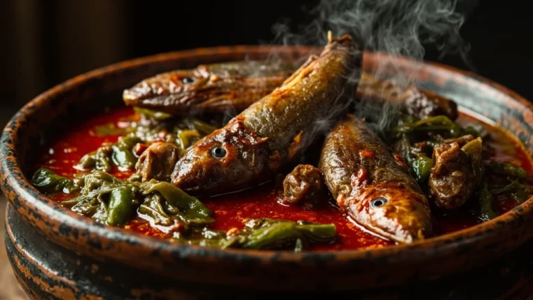 Ghanaian Greens Stew with Palm Oil and Smoked Fish