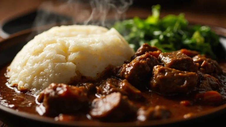 Tanzanian Cornmeal Porridge with Beef Stew
