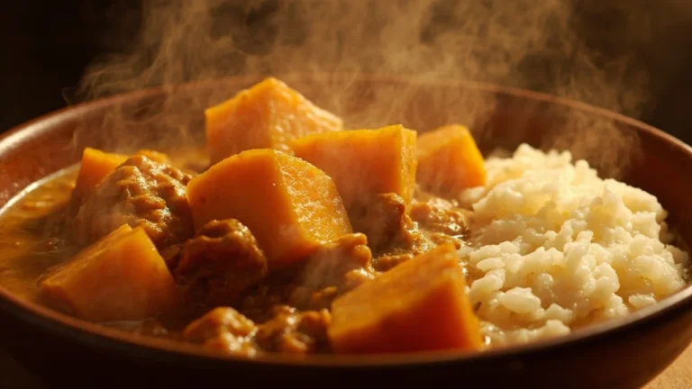 Zimbabwean Pumpkin and Groundnut Stew with Cornmeal Porridge