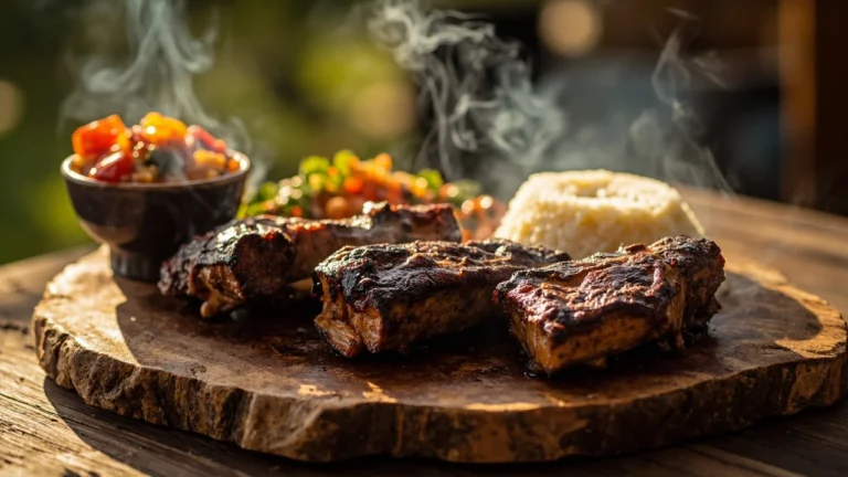 Zimbabwean Braai Beef Short Ribs with Chakalaka Relish and Sadza