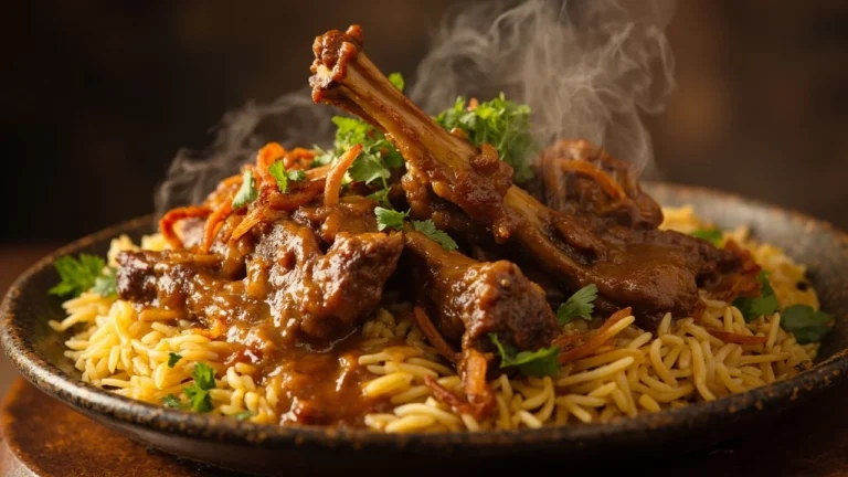 Pakistani Slow-Cooked Lamb Pot Roast with Saffron