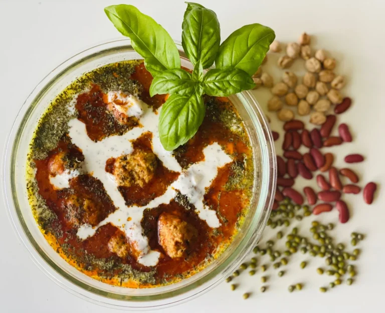 Persian Giant Stuffed Meatballs in Tomato Saffron Broth