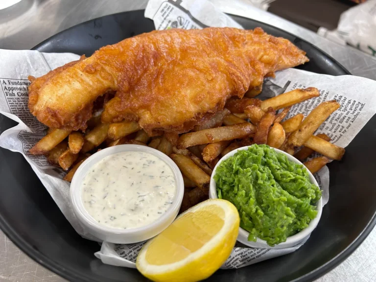 Classic British Fish and Chips with Tartar Sauce