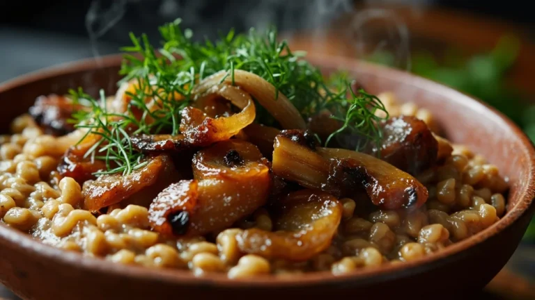 Russian-Style Buckwheat Porridge with Mushrooms and Onions