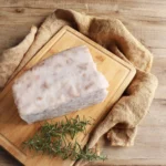Garlic and black pepper cured pork fatback salo