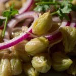 Georgian Pickled Bladdernut Flowers with Red Onion and Herbs