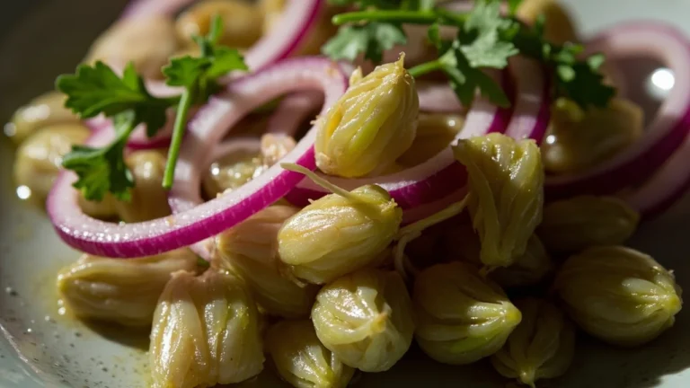 Georgian Pickled Bladdernut Flowers with Red Onion and Herbs