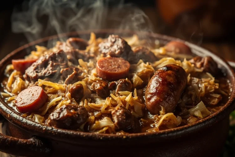 Polish Hunters Stew with Sauerkraut and Mixed Meats