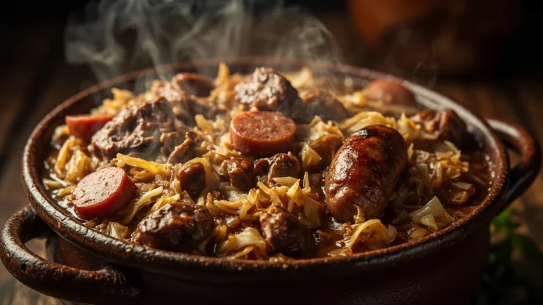 Polish Hunters Stew with Sauerkraut and Mixed Meats