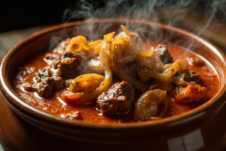 Polish Beef Goulash with Paprika and Onions