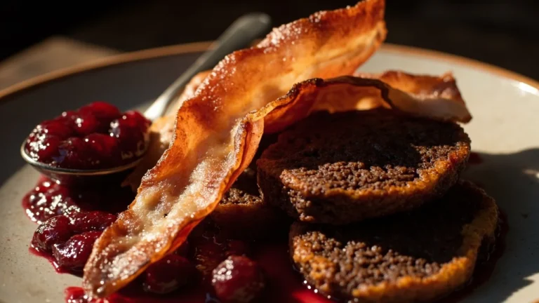 Swedish Blood Pudding with Lingonberries and Crispy Bacon