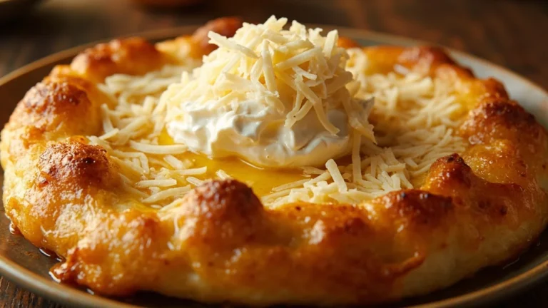 Hungarian Fried Bread with Garlic and Sour Cream
