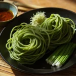 Chilled Green Tea Noodles with Sesame Soy Dipping Broth
