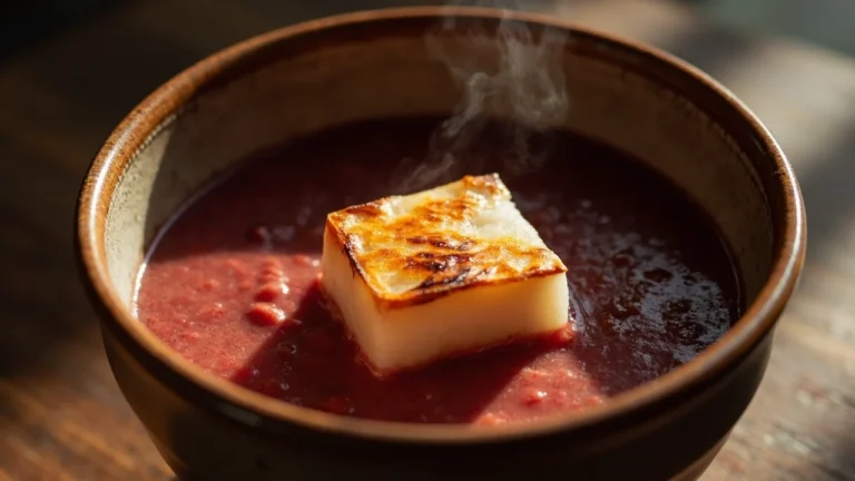 Japanese Red Bean Soup with Grilled Mochi