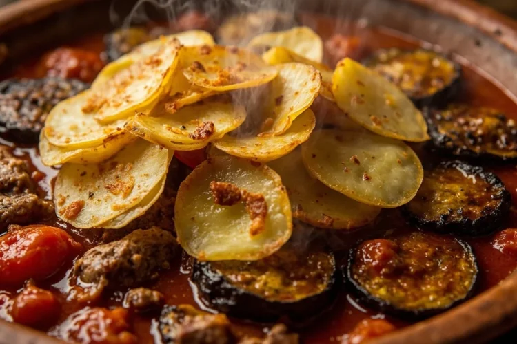 Iraqi Baked Potato and Lamb Casserole