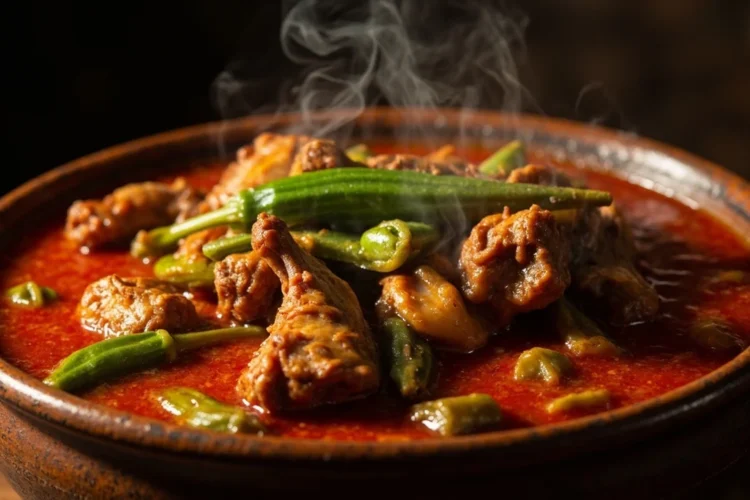 Iraqi-Style Okra and Tomato Chicken Stew