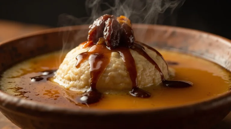 Saudi Wheat Flour Porridge with Date Syrup and Butter