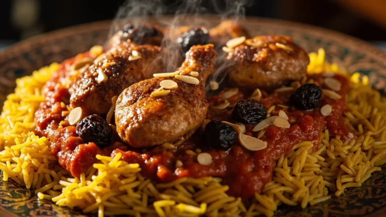 Saudi Spiced Tomato-Saffron Chicken with Basmati Rice