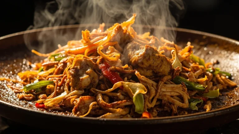Sri Lankan Chopped Flatbread Stir-Fry with Spiced Chicken