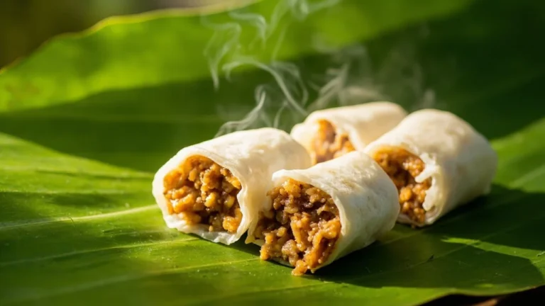 Sri Lankan Steamed Rice and Coconut Rolls