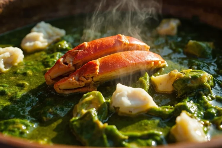 Trinidad Callaloo Soup with Crab