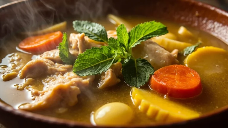 Guatemalan Mint-Scented Chicken and Vegetable Stew