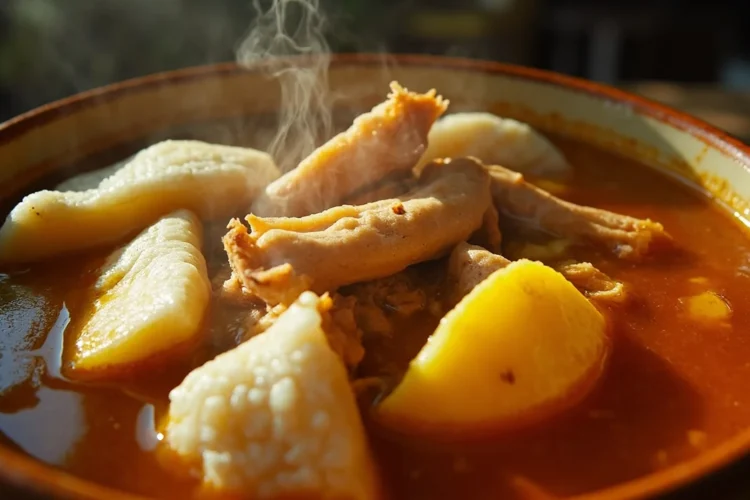 Nicaraguan Beef Tripe Soup with Yuca and Plantain