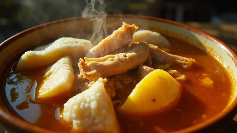 Nicaraguan Beef Tripe Soup with Yuca and Plantain