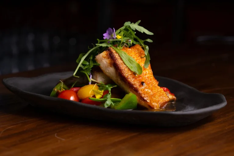 Panamanian-Style Baked Corvina with Bell Pepper and Tomato Sauce
