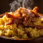 Puerto Rican Garlic and Pork Crushed Green Plantains