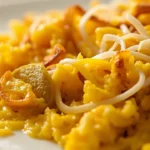 Ecuadorian green plantain and cheese scramble