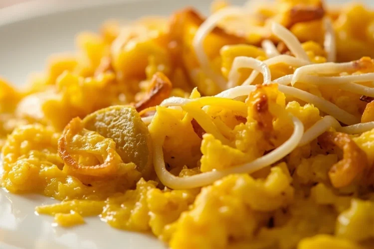 Ecuadorian green plantain and cheese scramble