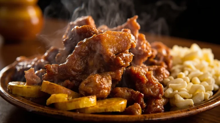 Latacunga-Style Crispy Pork Feast with Plantains and Hominy