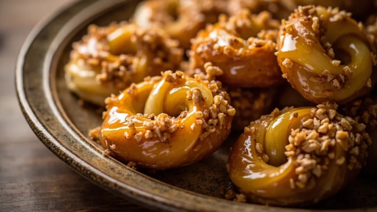 Romanian Walnut-Honey Boiled Dough Twists