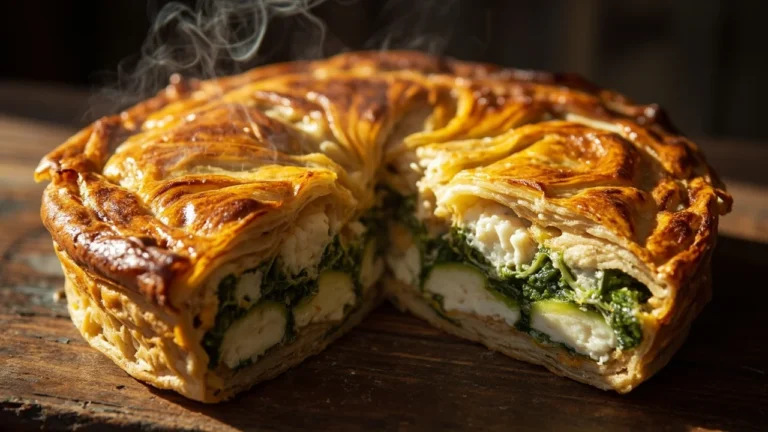 Bosnian Stuffed Pie with Leek and Cottage Cheese