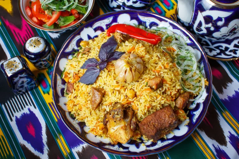 Azerbaijani Lamb Rice Plov with Saffron