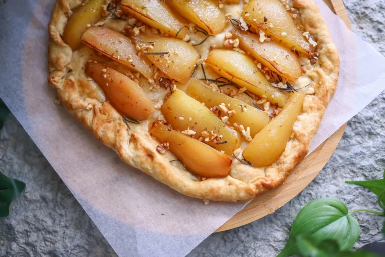 Caramelized Pear and Brown Butter Tart with Hazelnut Frangipane