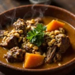 Lamb and peanut stew with sweet potato