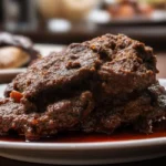 Dark braised Padang-style beef