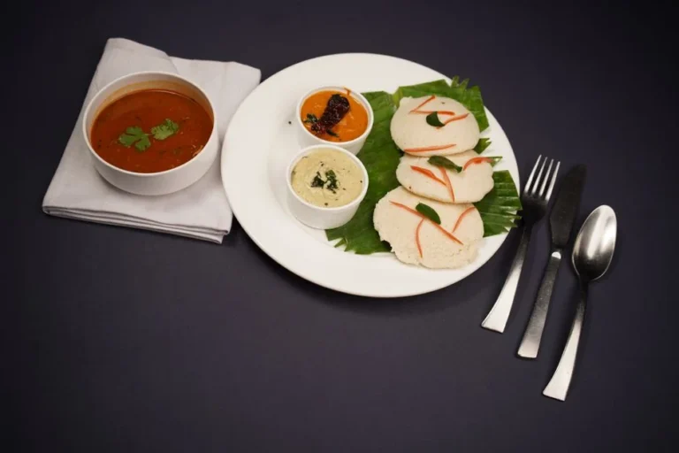 Malaysian Indian Steamed Rice Cakes with Tangy Lentil Vegetable Stew