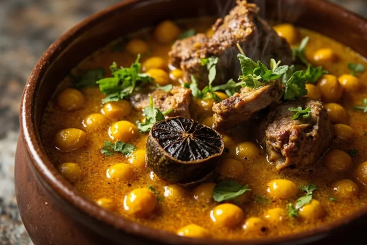 Persian lamb and chickpea stew with dried lime