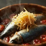 Simmered sardines with pickled plums