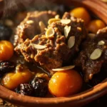Algerian sweet lamb stew with honey and dried fruits